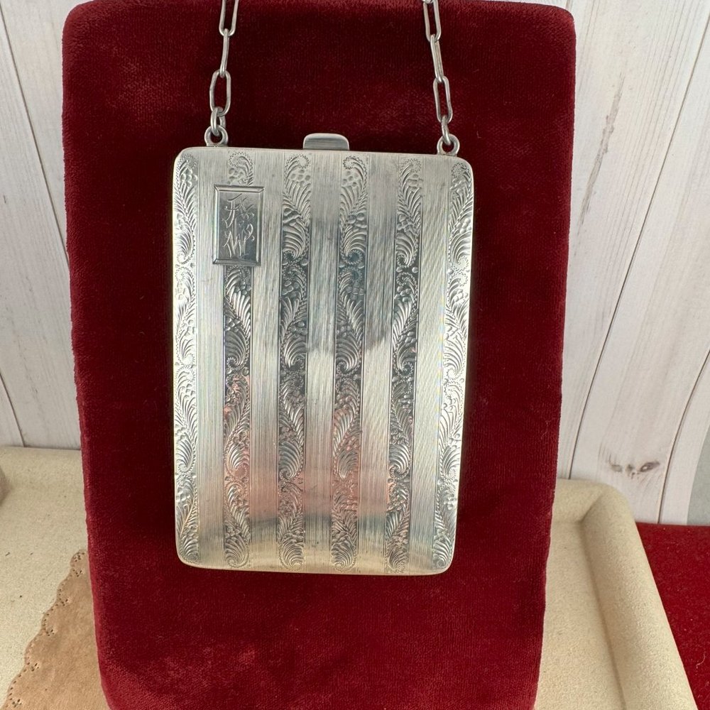 Vintage 1920's Handmade Dancers Purse or Flappers Sterling Silver Compact Mirror